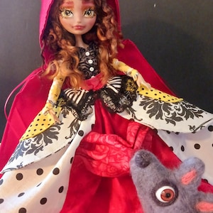 Art Doll OOAK Little Red Riding Hood and the Wolf Doll doll repaint Custom Doll
