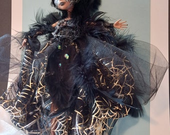 Monster High Doll OOAK Repaint Crow Doll Crowella Horror Doll