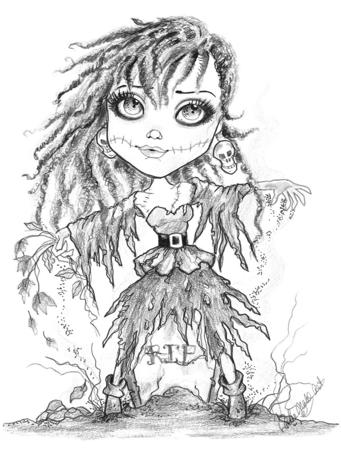 adult-coloring-page-grayscale-coloring-page-printable-coloring-page-digital-download-halloween-fantasy-art-dead-prom-date-by-leslie-mehl-art-etsy