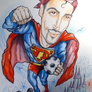 Custom Caricature Art from a Picture Color 11 x 14