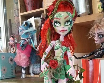 OOAK Custom Monster High doll repaint Lowbrow art Poison Ivy Inspired doll by Leslie Mehl Art