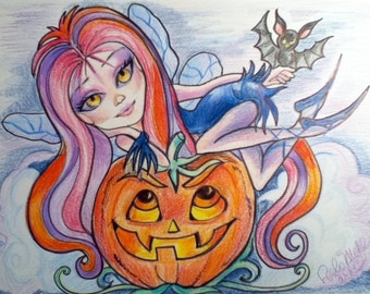 Halloween Vamperella Goth Fairy Fantasy Art Print