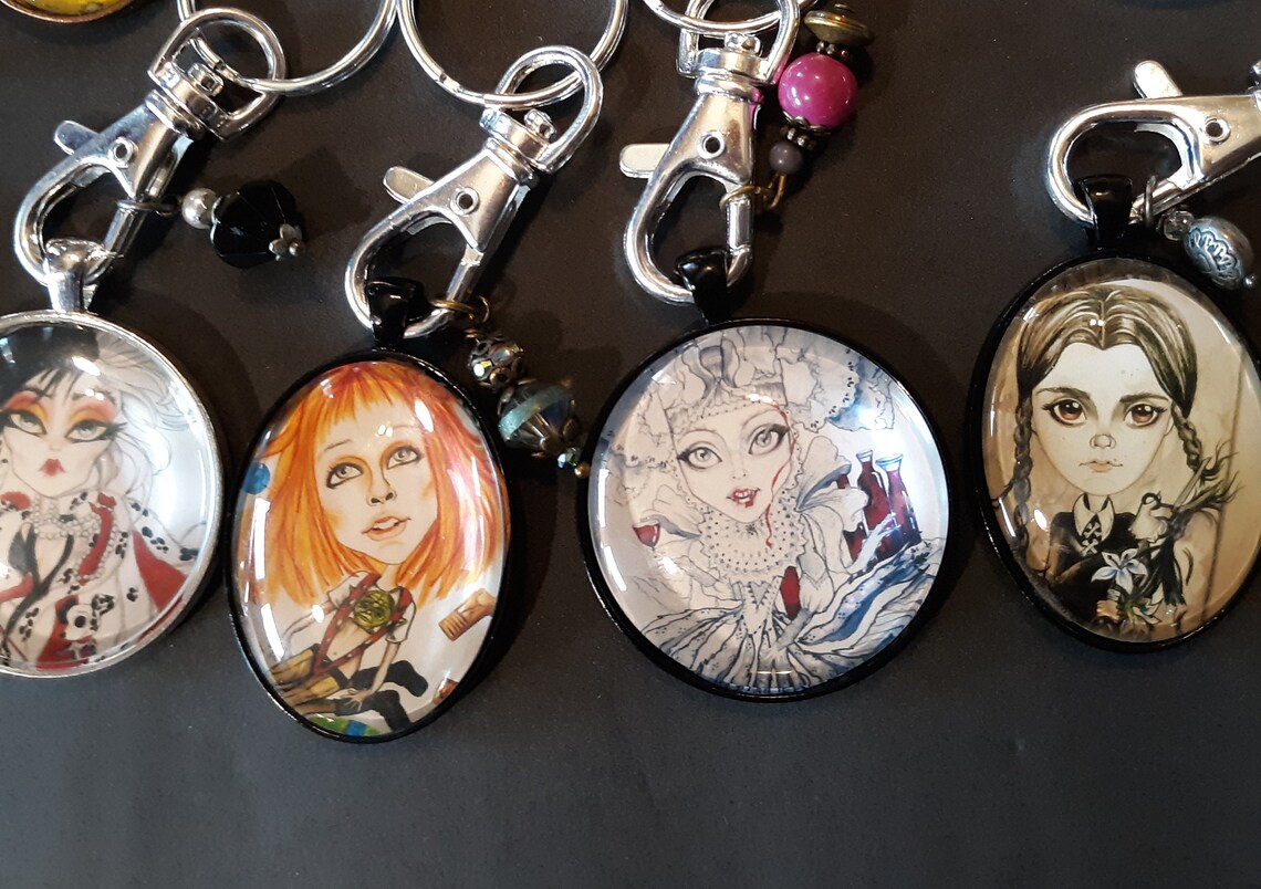Art and Charm keychain Handmade custom keychain Original art Etsy