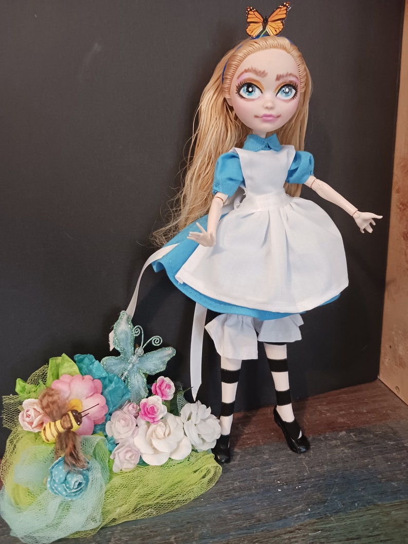 Alice In Wonderland OOAK doll repaint Custom Doll image 2