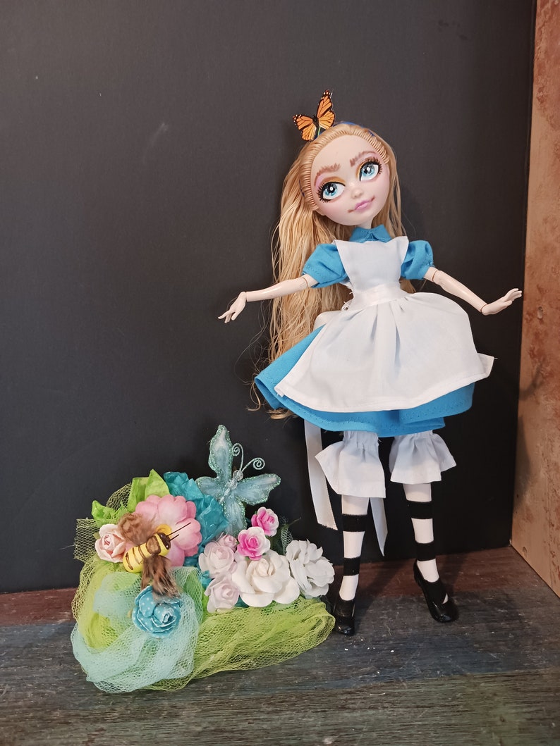 Alice In Wonderland OOAK doll repaint Custom Doll image 5