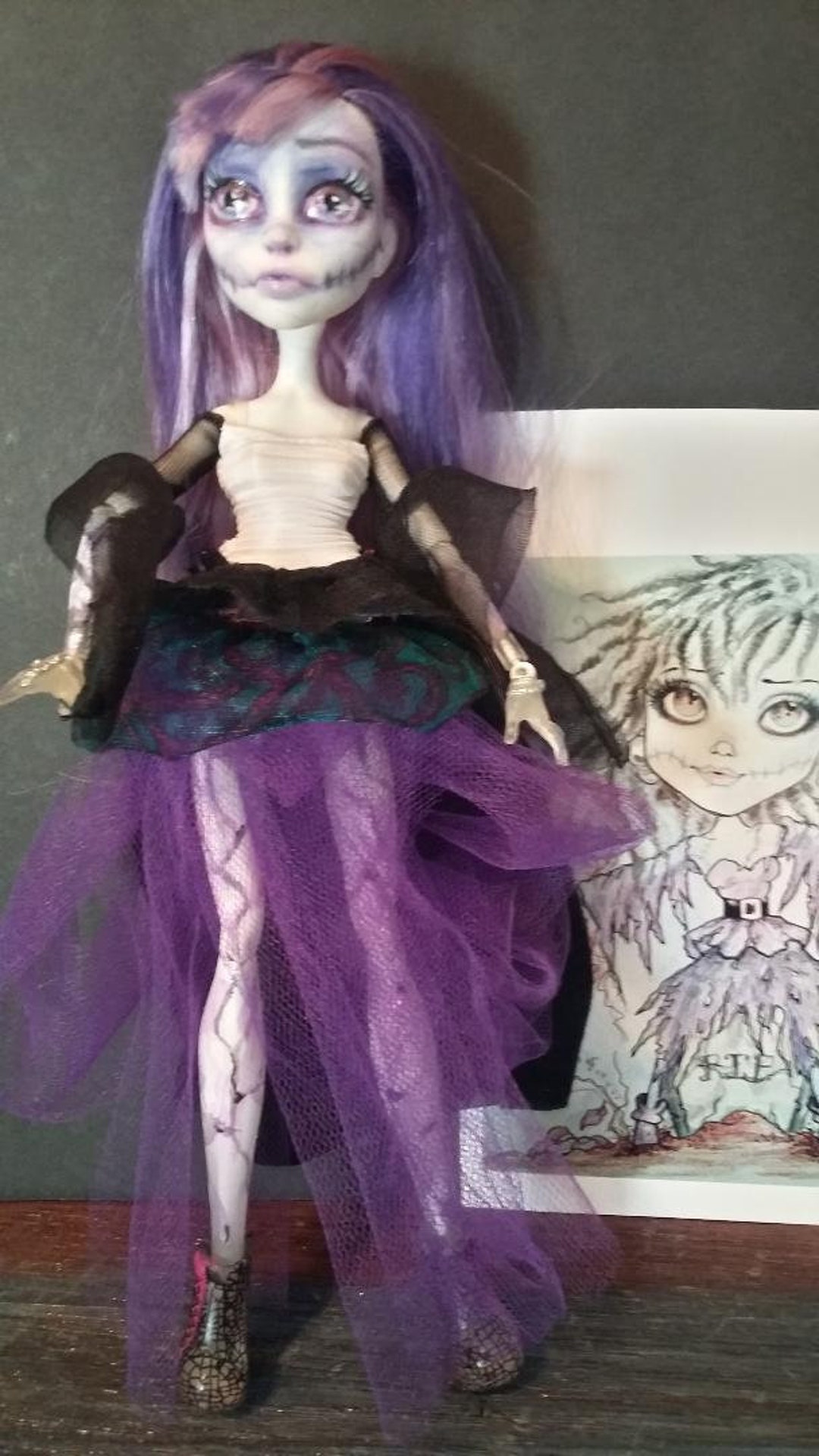 Monster High OOAK zombie doll repaint Custom Doll Zombie Prom
