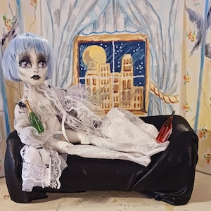OOAK Desiree The Ghost Custom Monster High Doll Repaint Horror Doll