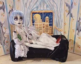 OOAK Desiree The Ghost Custom Monster High Doll Repaint Horror Doll