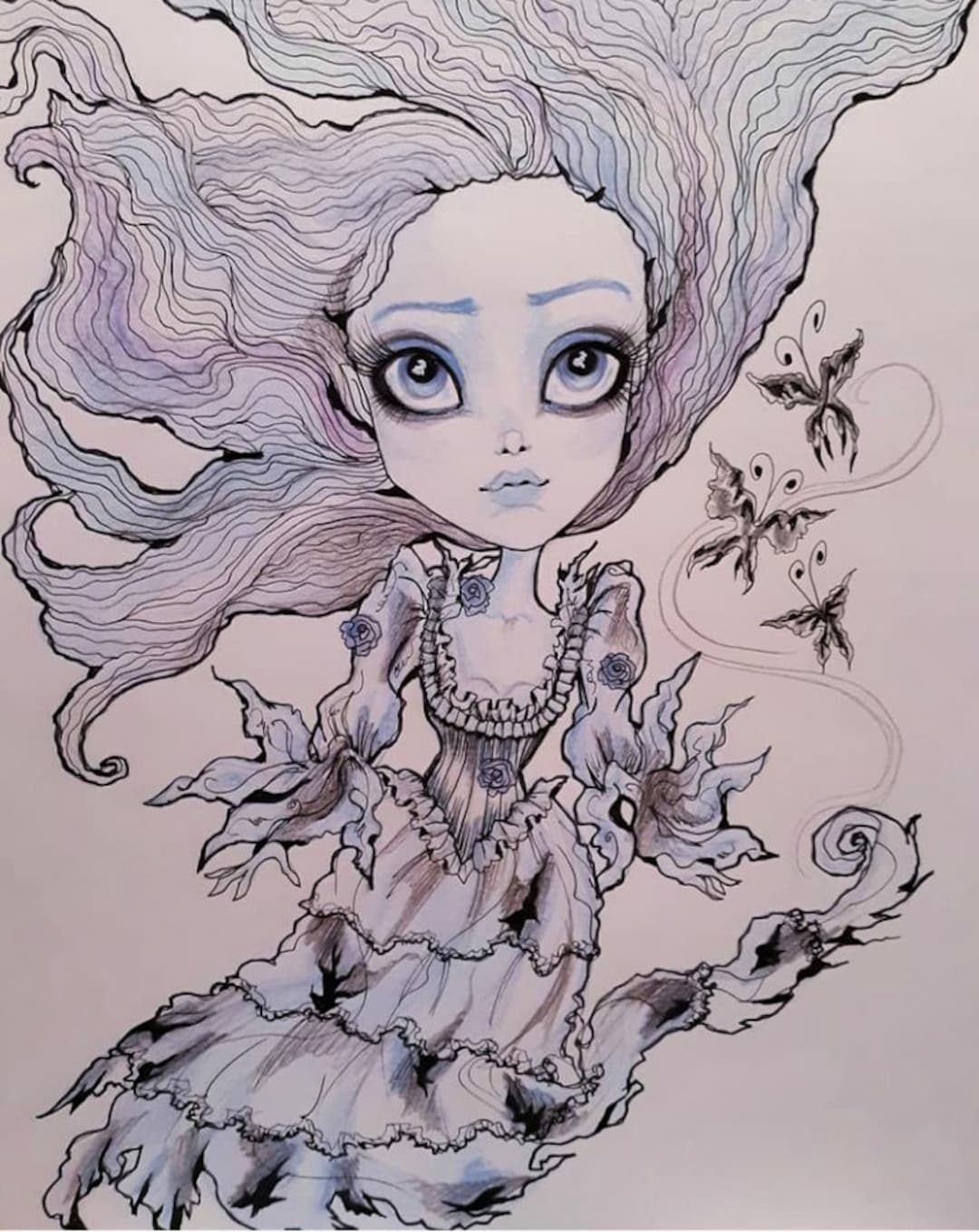 The Haunting Halloween Horror Fantasy Lowbrow Art Print by Leslie Mehl Art 