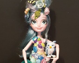 Monster High OOAK Bleu and Hoot owl monster high doll repaint Custom Doll