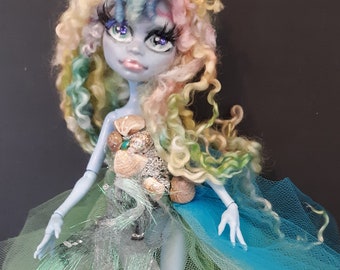 Sea Urchin  Monster High Repaint OOAK Sea nymph mermaid doll Custom Doll