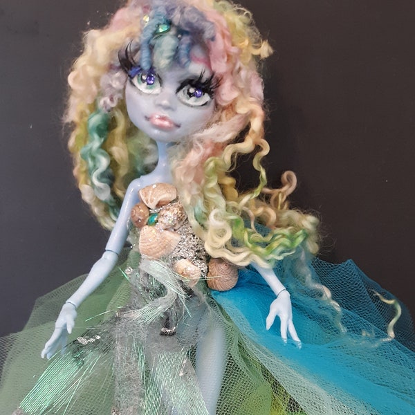 Sea Urchin  Monster High Repaint OOAK Sea nymph mermaid doll Custom Doll