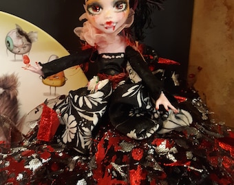 Seraphina Vampire OOAK Custom Monster High Doll Repaint Horror Doll