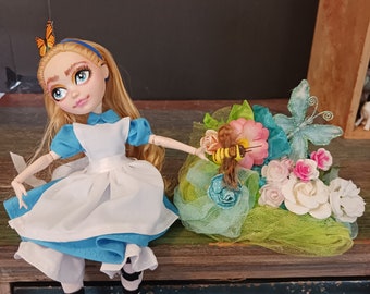 Alice In Wonderland OOAK doll repaint Custom Doll