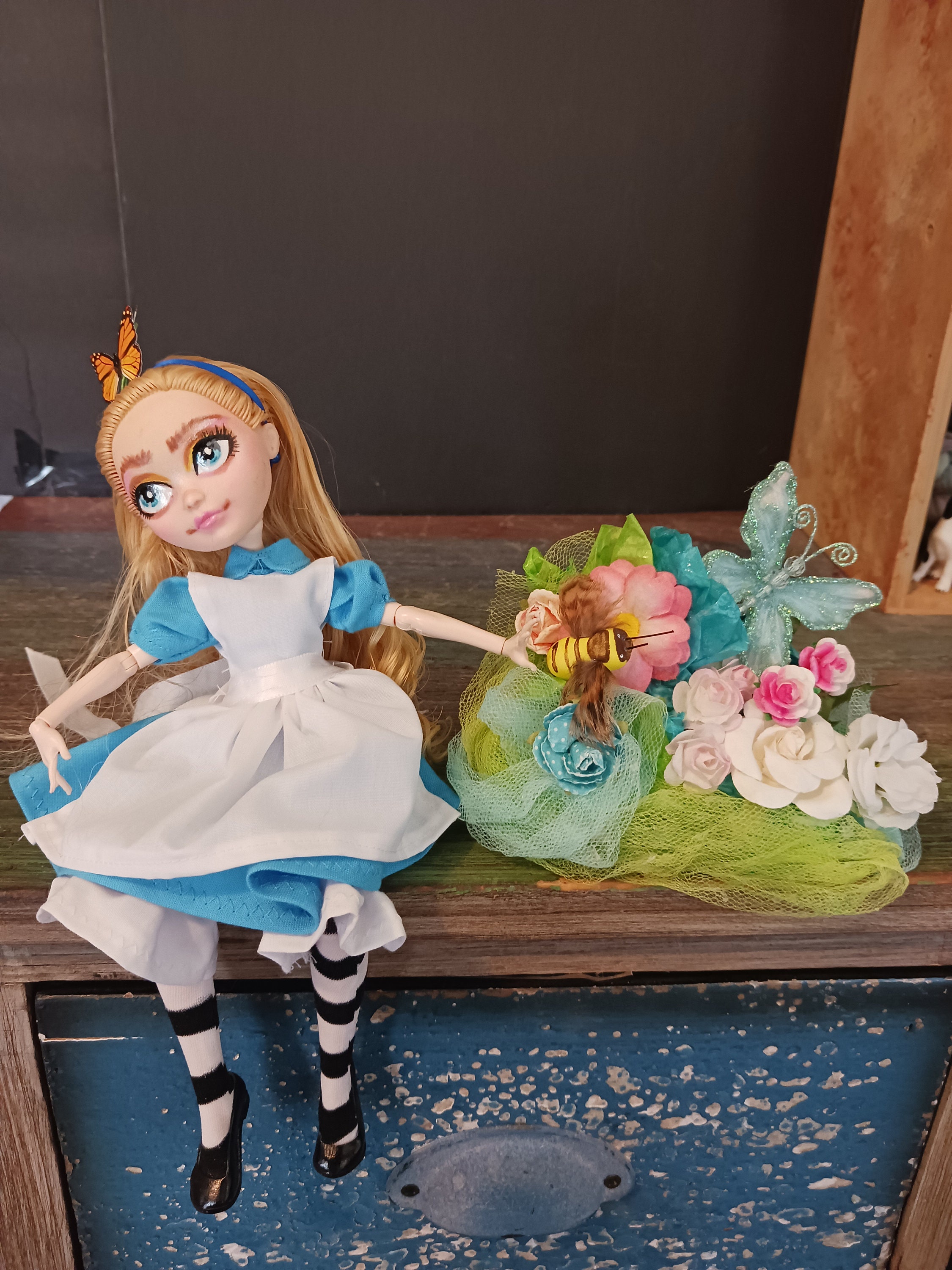 Alice In Wonderland OOAK doll repaint Custom Doll