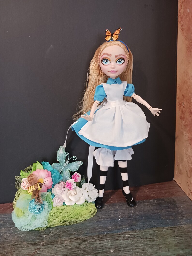 Alice In Wonderland OOAK doll repaint Custom Doll image 4