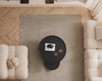 Tapis uni neutre tufté à la main, doux et minimaliste, style moderne, idéal pour le salon ou la chambre. Décoration murale minimaliste et moderne.