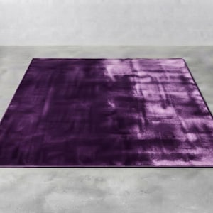 Purple Hand Loom Area Rug Handmade Abstract Rug Modern Living Room Carpet Soft Bedroom Rug Contemporary Floor Rug Minimalist Home Decor