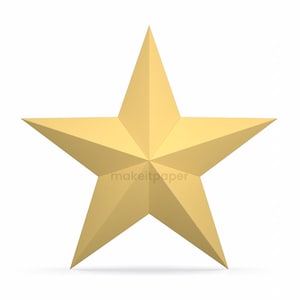 3D Papercraft Star Template | Diy Printable Star PDF SVG DXF | 5 Point Star Ornament Decor | Low Poly Paper Star Craft