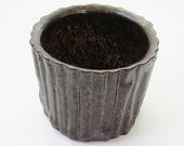Indoor Planter Pot Vintage Rustic Art Pottery Vessel Vase Container Natural Design Nature Inspired Man Cave Decor Woodland Forest Design