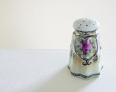 Vintage Nippon China Salt Shaker - Hand Painted - Art Nouveau Edwardian Style -  Gift For Hopeless Romantic - Porcelain Hat Pin Holder