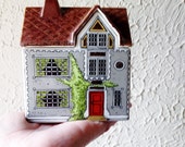 Petite maison en céramique porcelaine de conteneur - Takahashi San Francisco - Box - boîtier de thé Vintage - demeure victorienne Miniature pot d'à