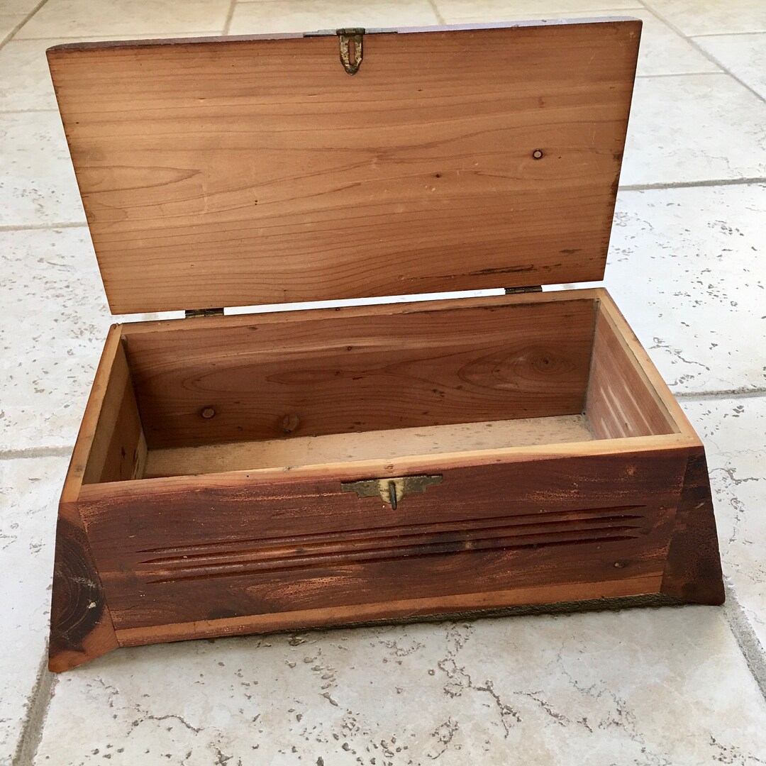 Arts & Crafts Cedar Chest Rustic Wooden Glove Box Vintage Etsy