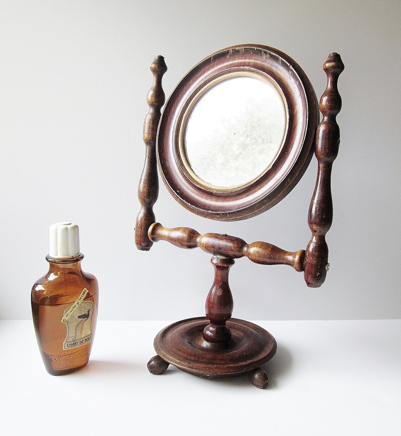Antique Wooden Shaving Mirror Victorian Table Antique Wooden Shaving Mirror Victorian