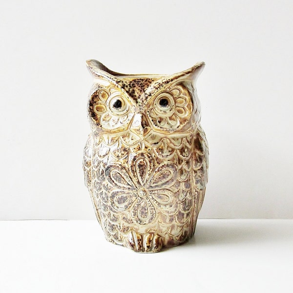 Brown Owl Votive Candle Holder Vintage Ceramic Price Japan Import 1970s Figurine