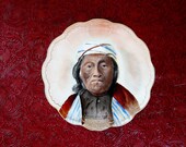 SIAGERT Tribal Basket Maker Neah Bay Indians Makah Native American Portrait Plate Tacoma WA 1900 Souvenir Vintage Collectible Memorabilia