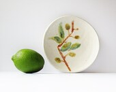 Handmade Esposito Pottery Plate - Vintage Studio Art Pottery - Naturalist Zen Design Serving Dish - Minimalist Neutral Natural Color Decor