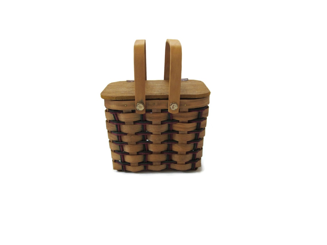 Vintage Boyd's Bear Picnic Basket Wood & Wicker Large Etsy