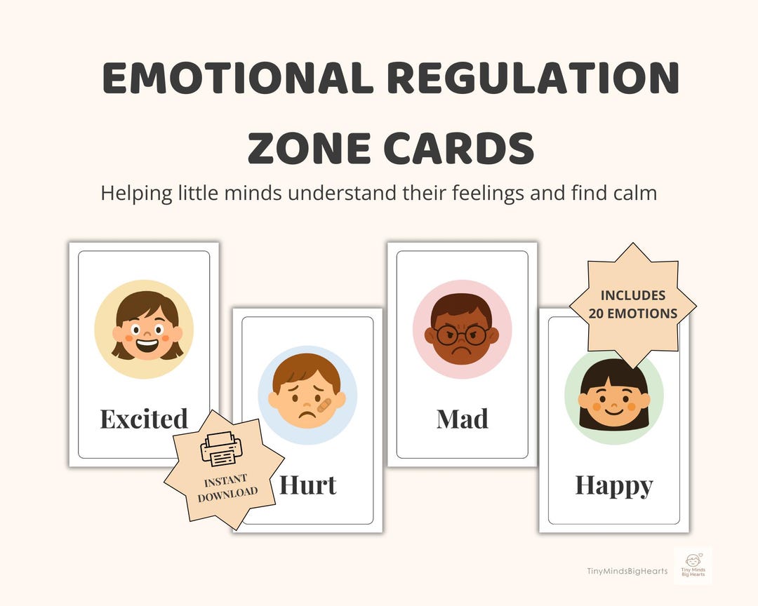 Emotional Regulation Cards for Kids | Calm Down Corner Printable ...