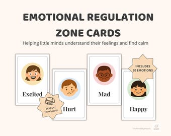 Emotional Regulation Cards for Kids | Calm Down Corner Printable | Coping Skills & Feelings Cards PDF