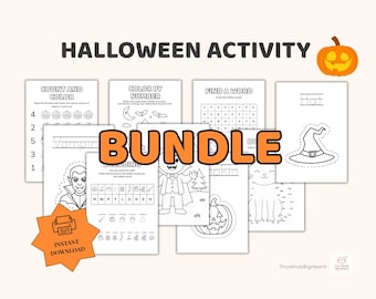 Halloween Activity Bundle | Kids Printable Worksheets (PDF)