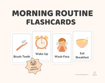 Morning Routine Cards Printable | Toddler Visual Schedule for Mornings | Preschool Daily Routine Montessori Cards