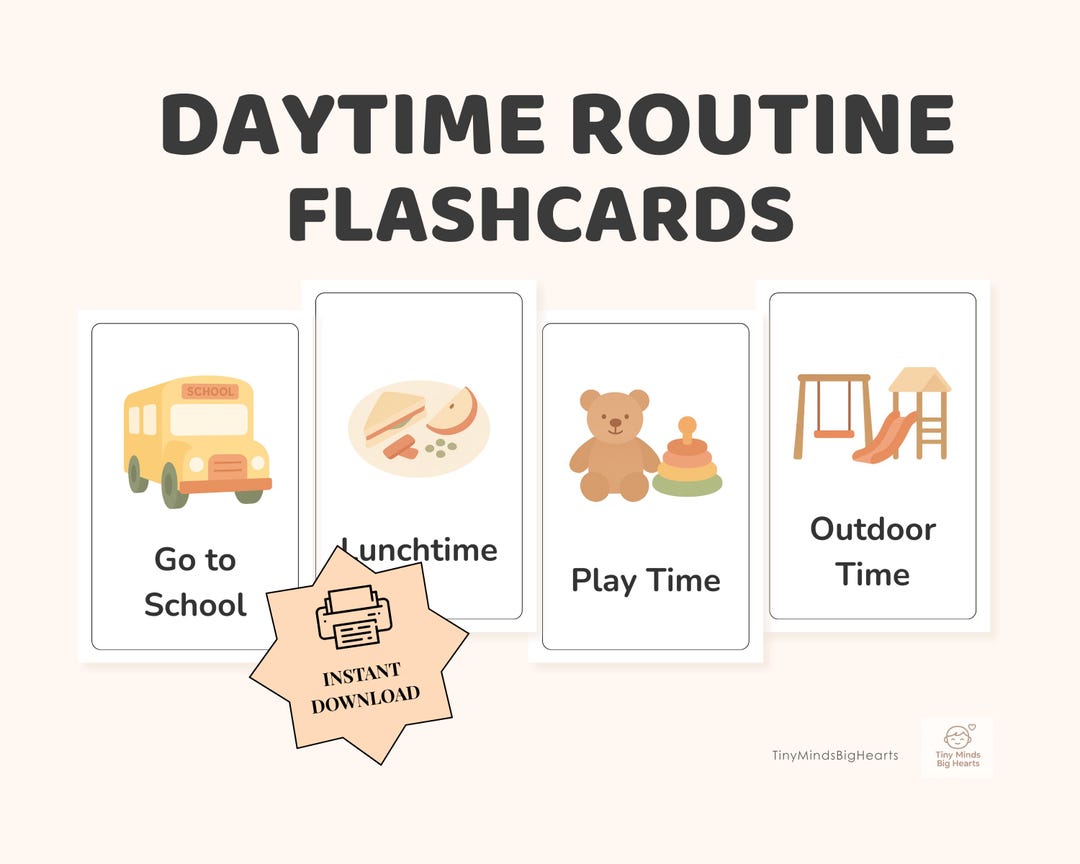 Toddler Routine Cards Printable | Kids Visual Schedule for Daytime ...
