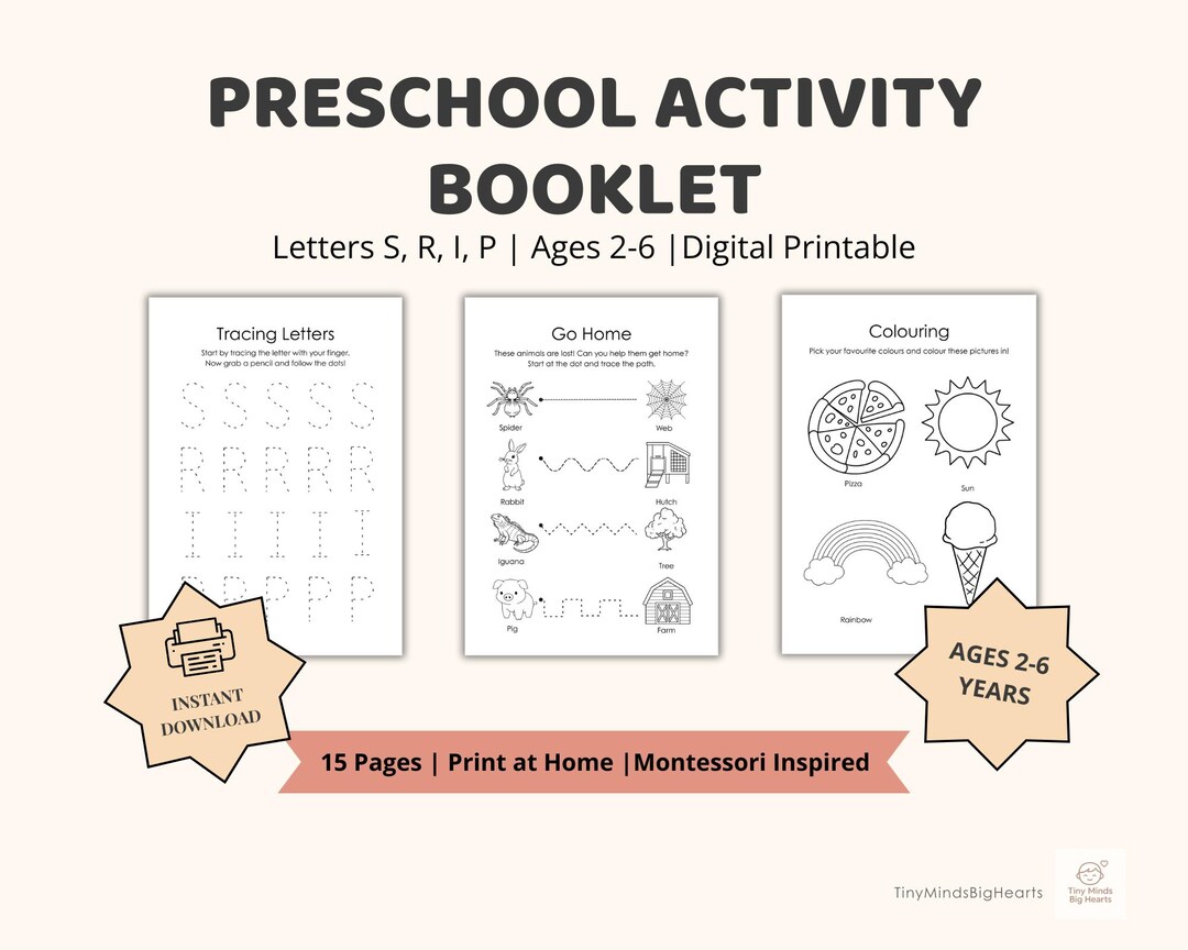 Preschool Alphabet Activity Booklet | Tracing & Phonics Worksheets ...