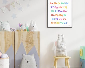 Rainbow Alphabet Poster | Montessori Nursery Decor (Digital Download)