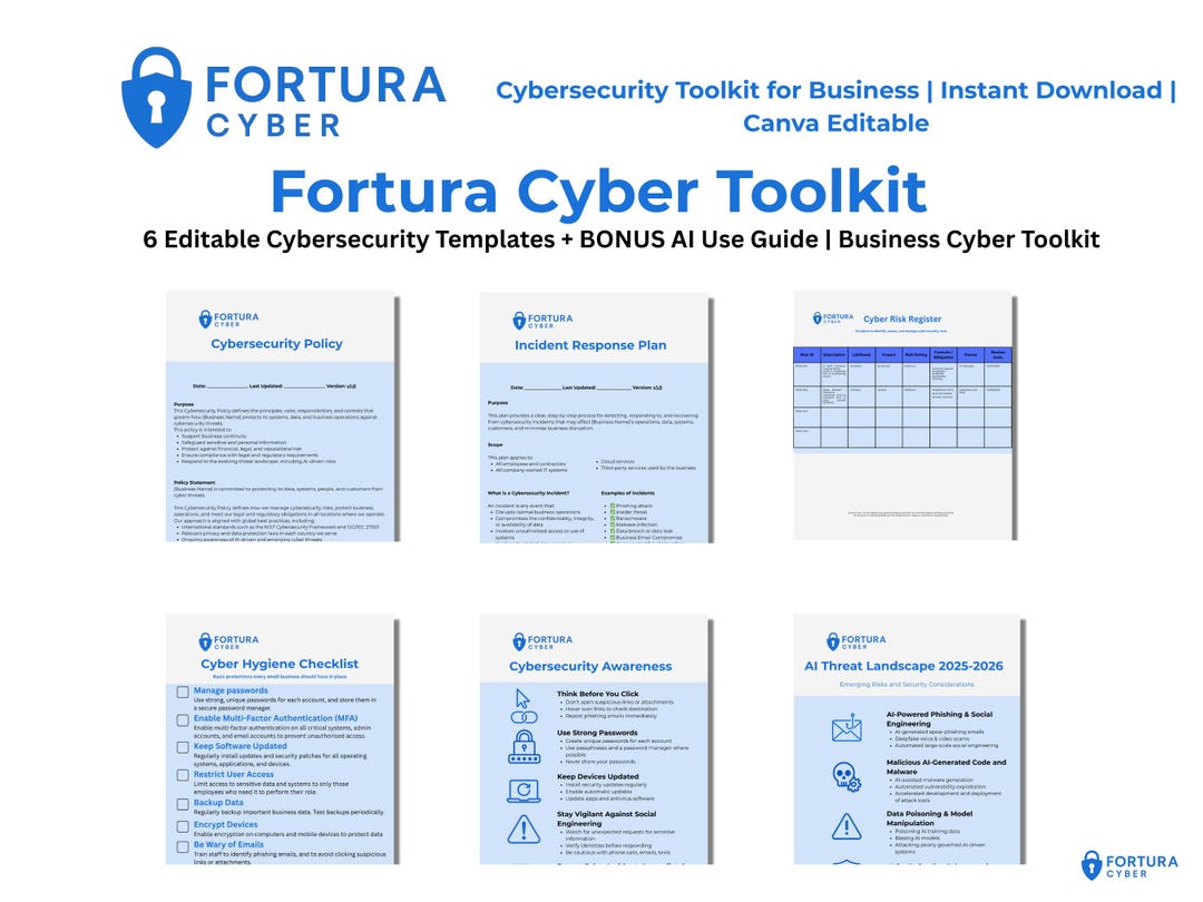 Cybersecurity Policy Template + Risk Register + Incident Response Plan ...