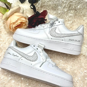 Bridal Wedding Personalized Sneakers /Air Force One Unique Wedding Gift/Personalized Wedding Shoes/Unique Wedding Shoes/Custom Wedding Shoes
