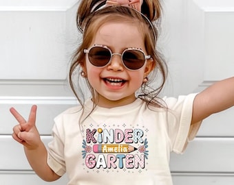 Personalized Kindergarten Tshirt Girls Custom Kids Name Back To School Shirt Toddler Kid Kindergarten Shirt With Name Kindergarten Girl Gift