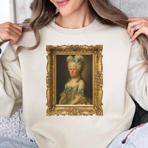 Trump Marie Antoinette Political Satire Shirt, Vintage Portrait Parody, Funny Graphic Tee, Historical Costume Style Shirt, Adult Sweatshirt