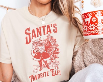 Comfort Colors Santas Favorite Christmas Shirt, Vintage Christmas Shirt, Christmas Gift, Funny Christmas Shirt, Festive Holiday Gift