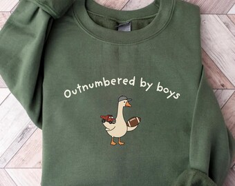 Sudadera divertida para papá niño con ganso, camiseta para papá niño, camiseta para papá de niños, regalo del Día del Padre para papá, camiseta "Superado en número por los niños", sudadera con capucha para papá con ganso