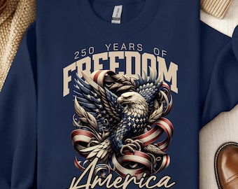 America 250th Anniversary T-Shirt: USA Eagle Patriotic Tee