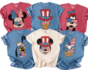 Camiseta Disney del 4 de julio, Camiseta Disney USA, Personajes Disney del 4 de julio, Camiseta Mickey del 4 de julio, Camiseta Mickey y sus amigos del 4 de julio