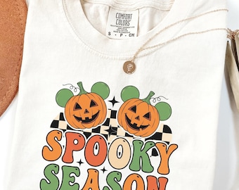 Comfort Colors® Retro Fall Disney Halloween Shirt, Mickey and Friends Halloween Shirt, Mickey Halloween Tee, Disneyland Halloween