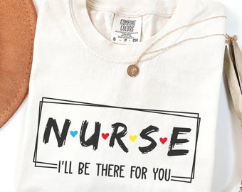 Comfort Colors Nurse Heart Shirt, Nurse Shirt,Nurse Shirt Women, Nurse Gift Shirt, Nurse T-Shirts, Cute Nurse Typography Tee, Christmas Gift