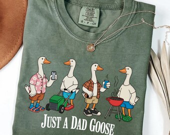 Camiseta divertida de ganso para papá de Comfort Colors®, Camiseta "Just A Dad Goose", Camiseta "Dad Life", Regalo para papá, Camiseta para papá barbacoa, Camiseta de ganso para papá, Regalo para el Día del Padre